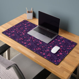 Wild roses in pink and purple desk mat