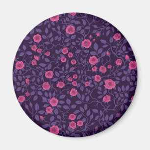 Wild roses in pink and purple magnet
