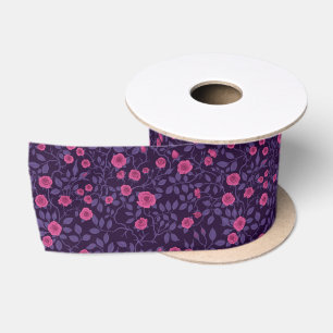 Wild roses in pink and purple satin ribbon