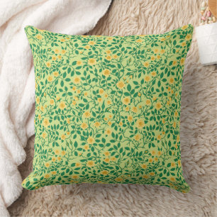 Wild roses in yellow and green cushion
