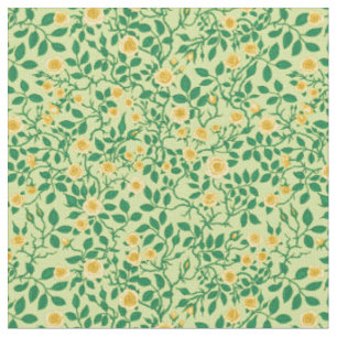 Wild roses in yellow and green fabric