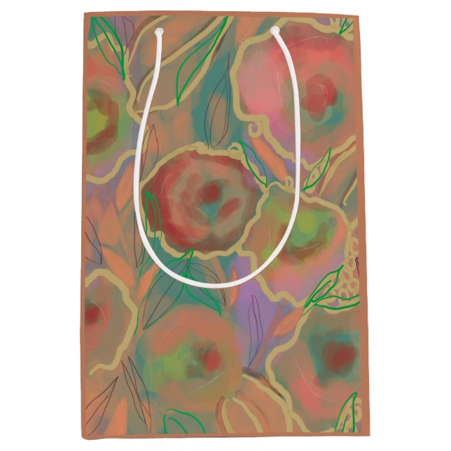 Wild Roses Multicolored  Medium Gift Bag (Front)