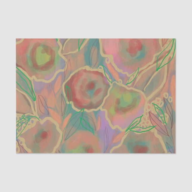 Wild Roses Multicolored Tissue Paper (Front)