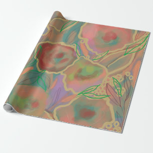 Wild Roses Multicolored Wrapping Paper