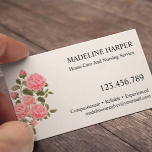 Wild ROSES Nursing Elderly Caregiver Companion Business Card