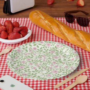 Wild roses paper plate