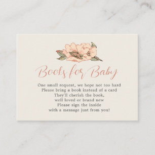 Wild Roses Pink Books for Baby Shower Enclosure Card