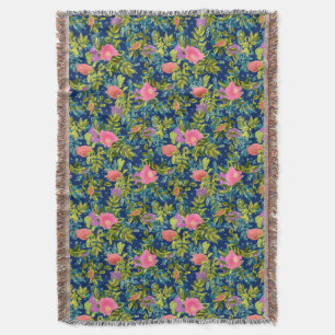 Wild roses, roses, roses, flowers, flower pattern throw blanket