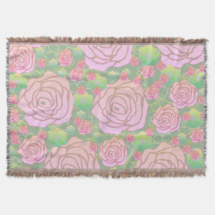Wild Roses Throw Blanket