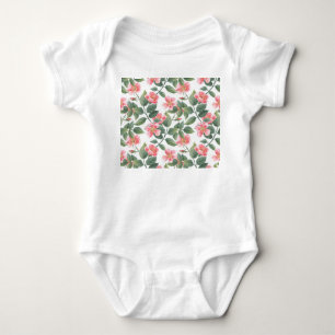 Wild Roses Watercolor Floral Seamless Baby Bodysuit