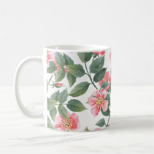 Wild Roses Watercolor Floral Seamless Coffee Mug