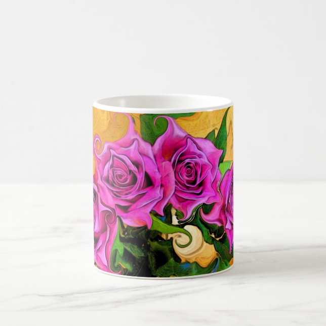 Wild Roses White 11 oz Classic Mug (Center)