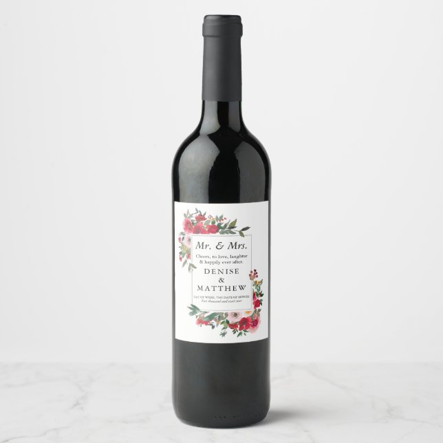 Wild Roses Wine Label (Front)