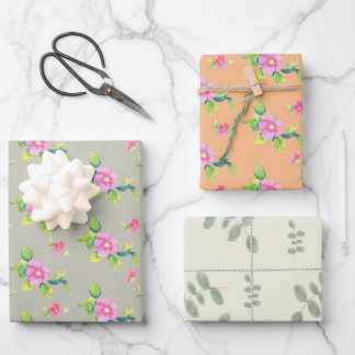Wild Roses Wrapping Paper Sheet