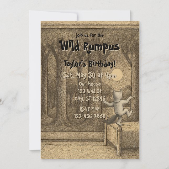 Wild Rumpus Birthday Invitation (Front)