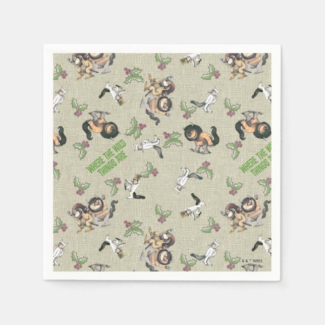 Wild Rumpus Holiday Pattern Napkin (Front)