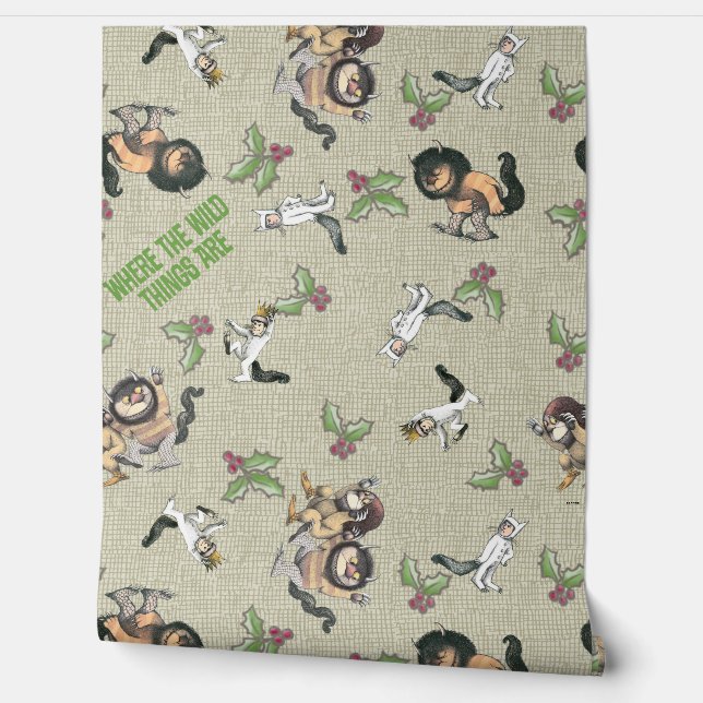 Wild Rumpus Holiday Pattern Wallpaper (Unrolling)
