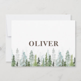 WILD | Rustic birth announcement card with trees