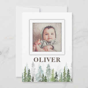 WILD   Rustic birth announcement card with trees