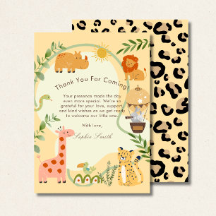 Wild Safari Adventure Awaits Baby Shower Thank You Card
