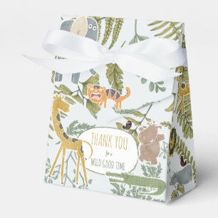 Wild Safari African Animals Botanical Baby Shower Favour Box