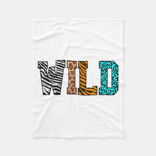 Wild Safari Animal Lover Zoo Theme Fleece Blanket