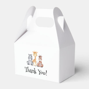 Wild Safari Animals Baby Shower Favour Box