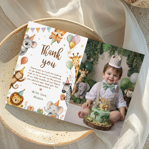 Wild Safari Animals Baby Shower Gender Neutral Thank You Card