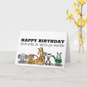 Wild Safari Animals, Children's Birthday Card