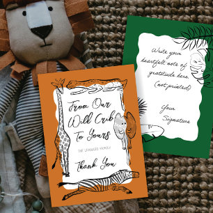 Wild Safari Animals Frame Terracotta Thank You Card