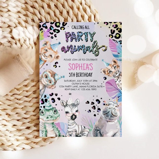 Wild Safari Animals Jungle Birthday Invitation (Creator Uploaded)