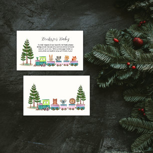Wild Safari Choo Choo Train Books For Baby Shower Enclosure Card