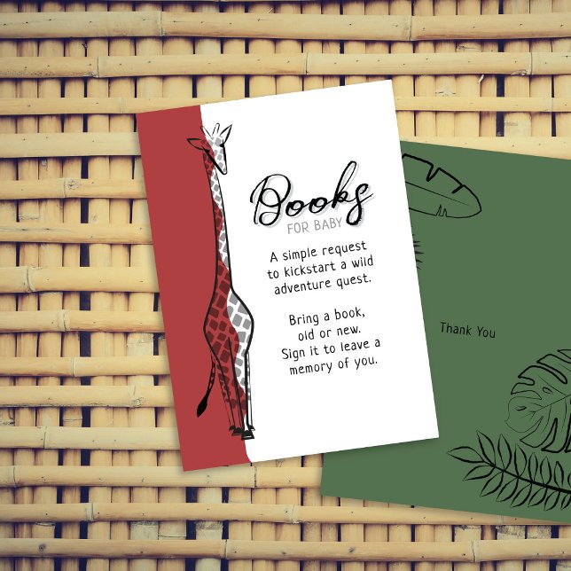 Wild Safari Giraffe Rust Red Books For Baby Enclosure Card (Creator Uploaded)