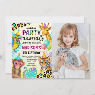 Wild Safari Jungle Birthday Invitation