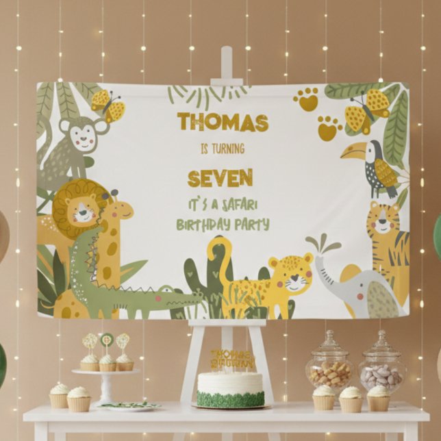 Wild safari kids birthday banner (Creator Uploaded)