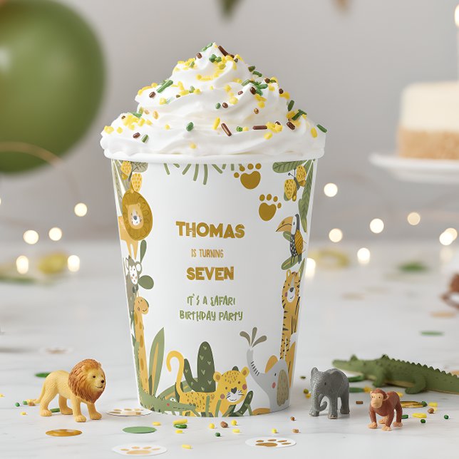Wild safari kids birthday paper cups (Creator Uploaded)