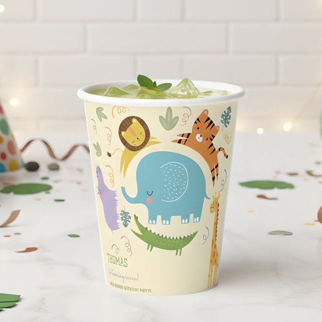 Wild safari kids birthday paper cups (Creator Uploaded)