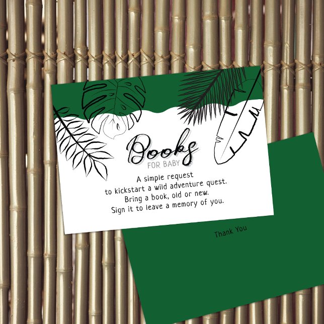 Wild Safari Leave Forest Green Books For Baby Enclosure Card (Creator Uploaded)