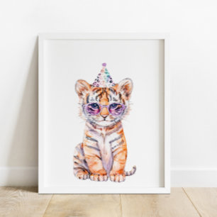 Wild Safari Party Tiger Animals Birthday Poster