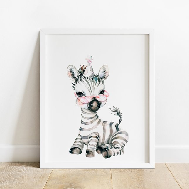 Wild Safari Party Zebra Animal Birthday Poster (Creator Uploaded)