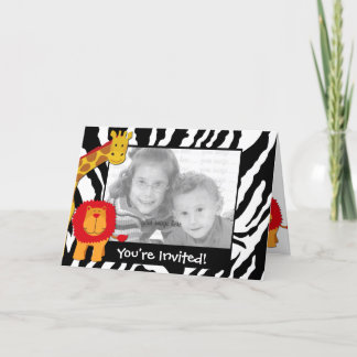 Wild Safari Photo Template Birthday Invitation