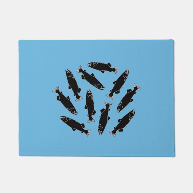 Wild Salmon Fish Pattern Doormat (Front)