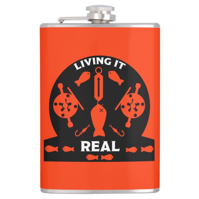 Wild Salmon Fishing Hip Flask (Front)