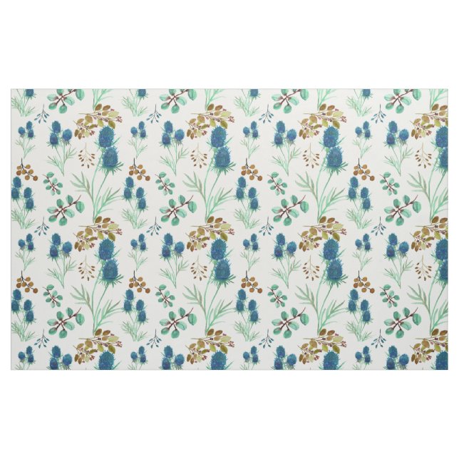 Wild Scottish Blue Thistle Flower Fabric (Fat Quarter)