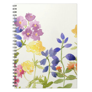 Wild Scottish Watercolour Flowers Spiral Notebook