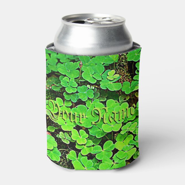 Wild Shamrocks Personalised St. Paddy's Can Cooler (Can Front)