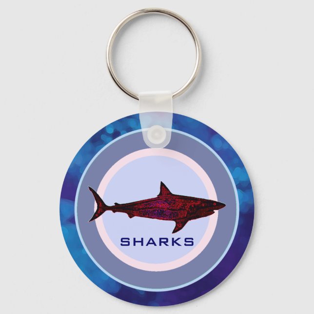 wild shark fish key ring (Front)