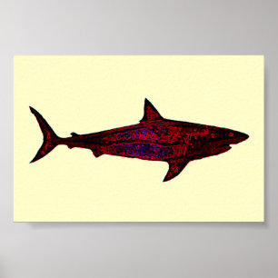 Wild shark for walls poster