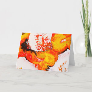 Wild Silver and Orange Alcohol Ink Painting Card