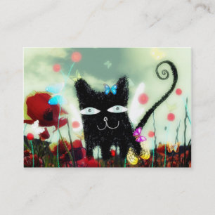 wild smart cat kitty gatito chat business card